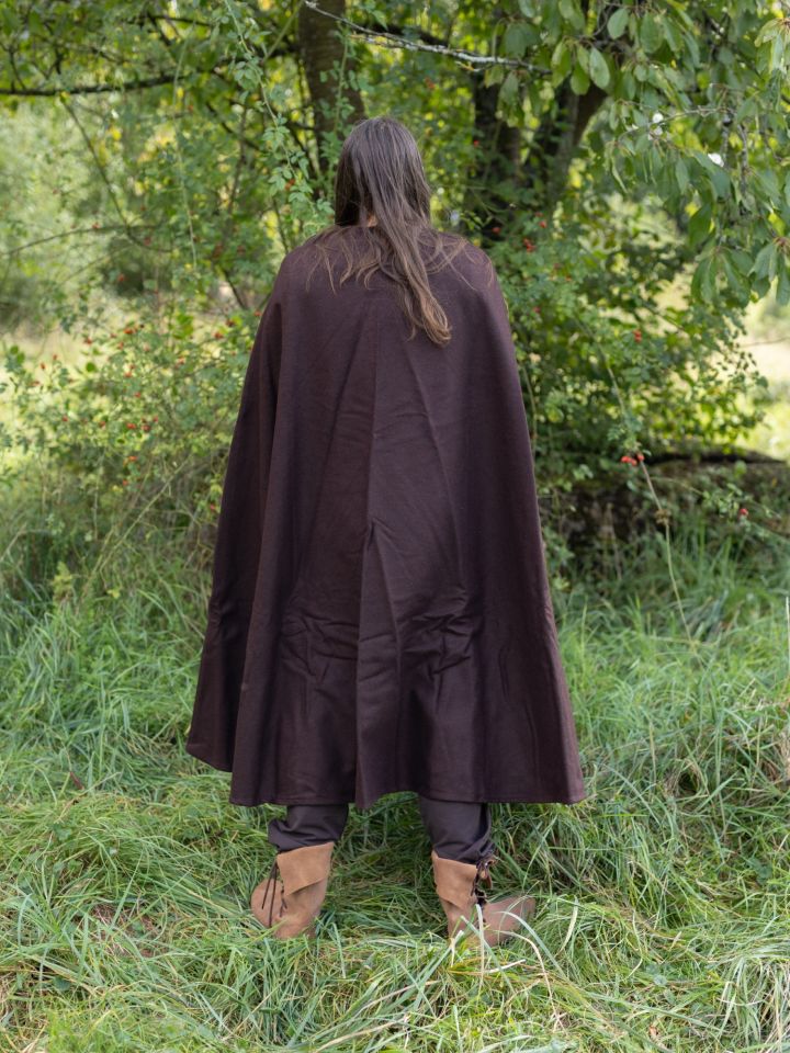 Cape en laine unisexe marron 3