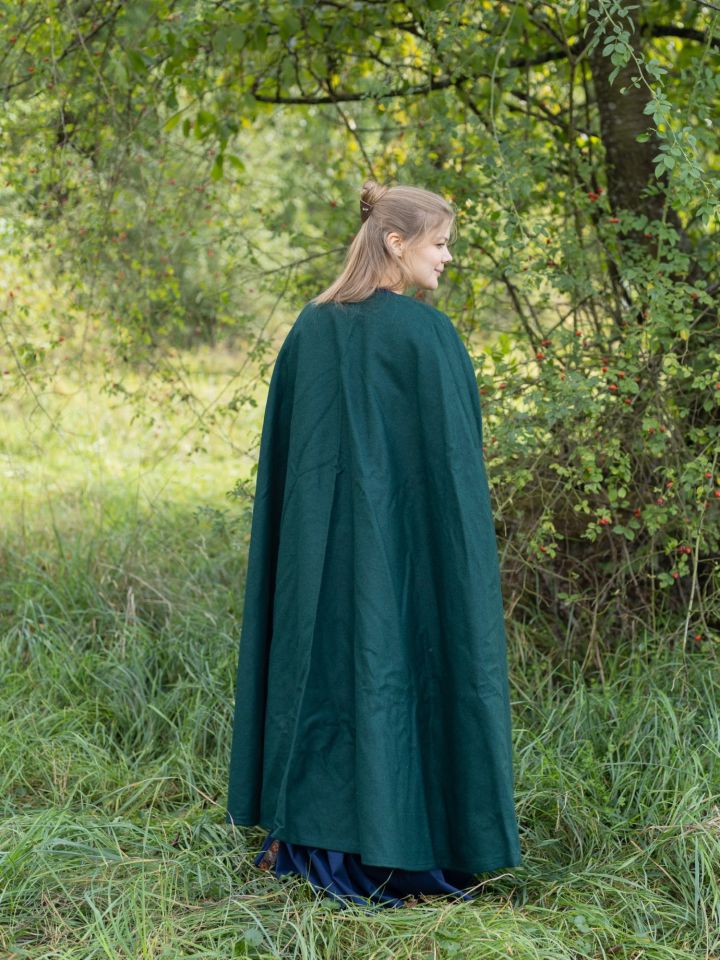Cape en laine unisexe verte 3