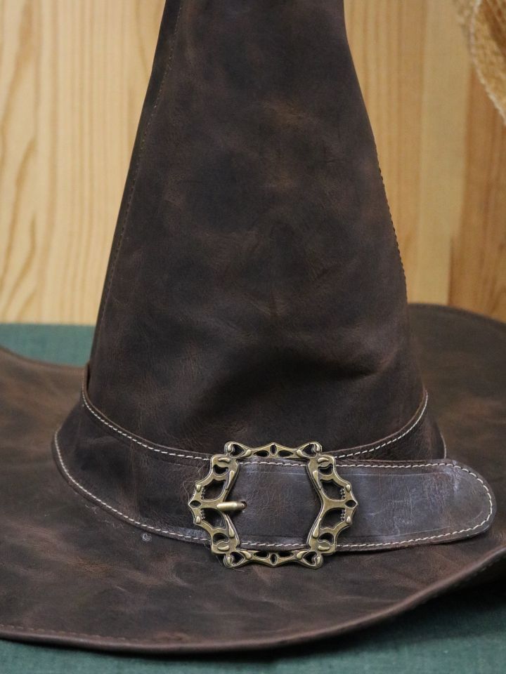 Chapeau de magicien en cuir marron 3