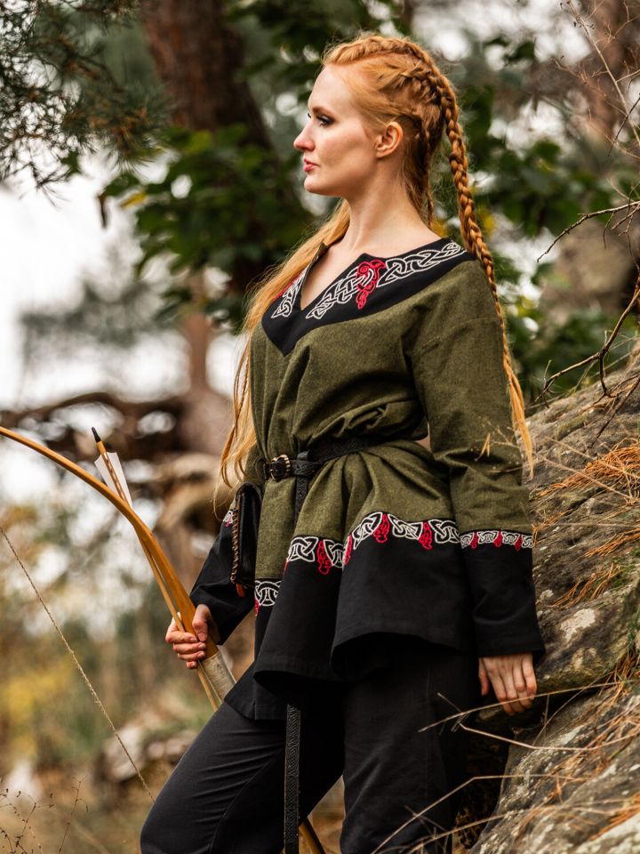 Tunique Viking Freydis Olive Unisexe 3
