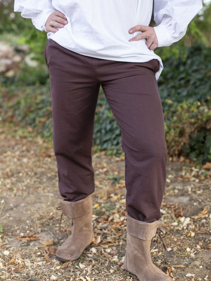 Pantalon médiéval serré aux chevilles, marron M 3