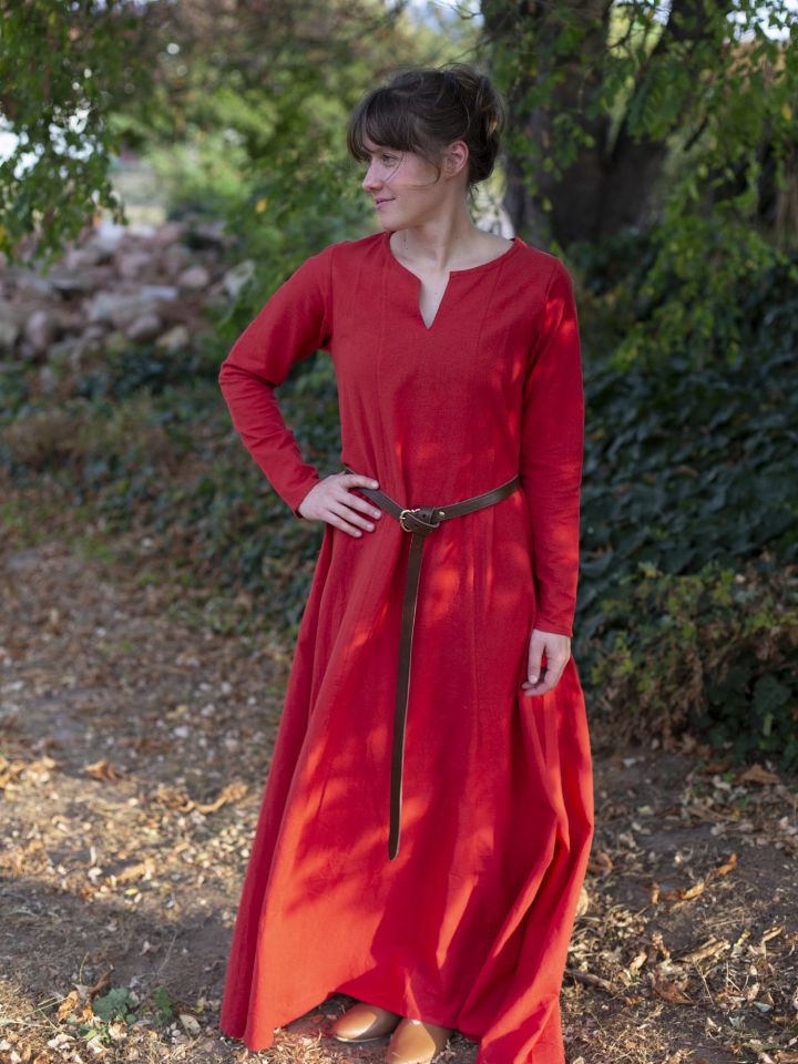 Robe médiévale simple, rouge 3