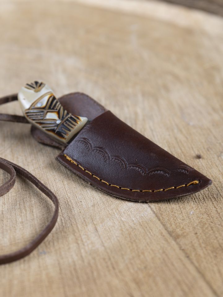 Pendentif petit couteau avec lame damassée 3