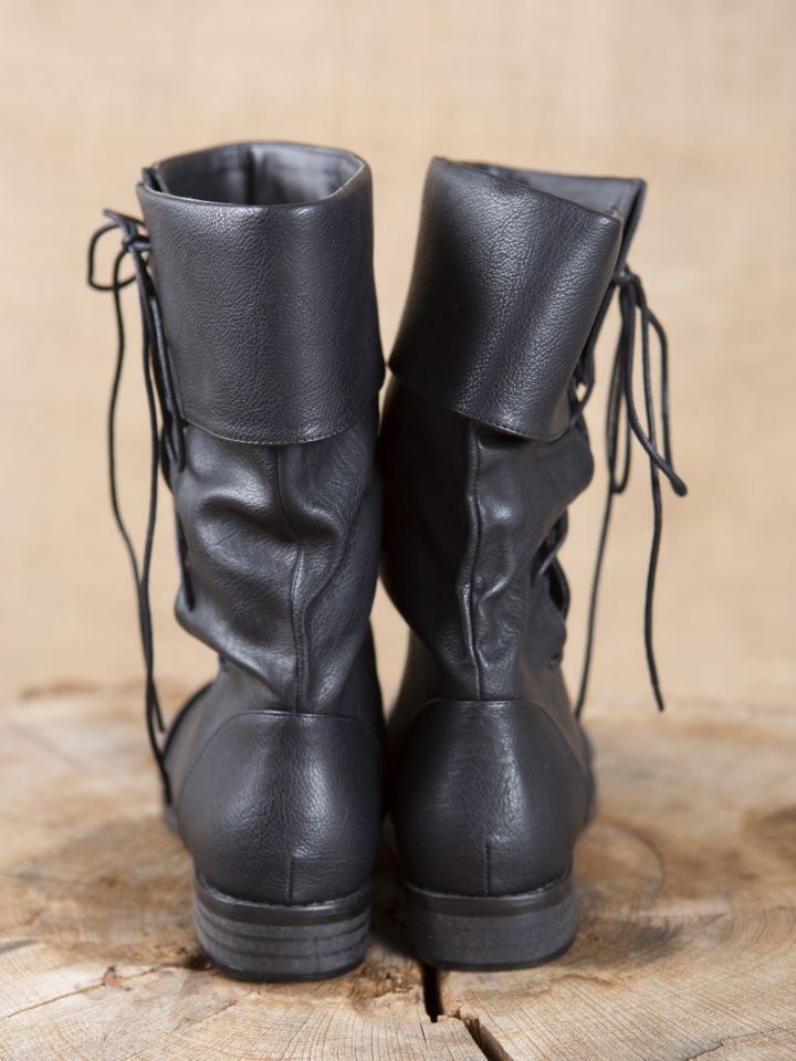 Bottines médiévales similicuir, noires | La boutique médiévale