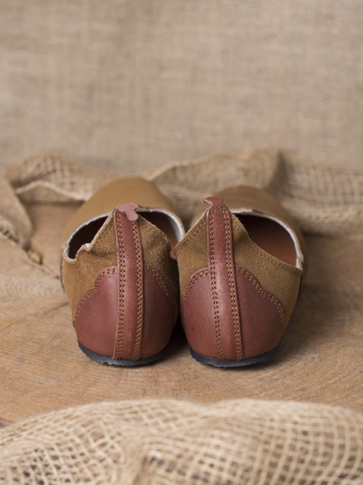 Chaussures médiévales, semelle en caoutchouc, marron 3