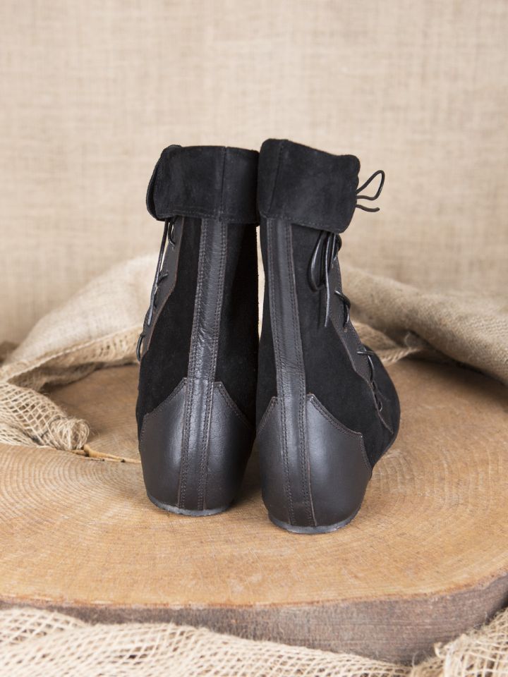 Bottines médiévales avec laçage sur le côté en noir 38 3