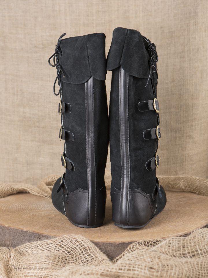 Bottes médiévales à boucles, noires 41 3