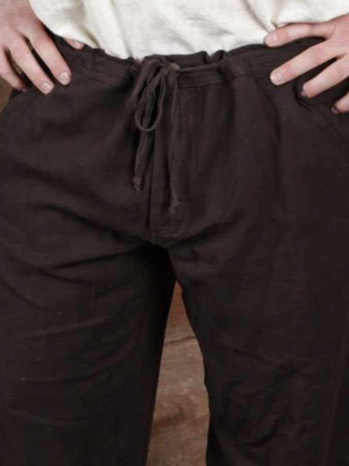 Pantalon à laçage en coton, marron foncé XL 3