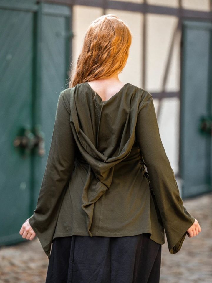 Blouse elfique en vert M 3