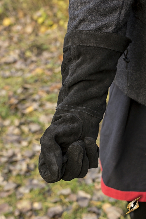 Gants en cuir suédé noir M 3