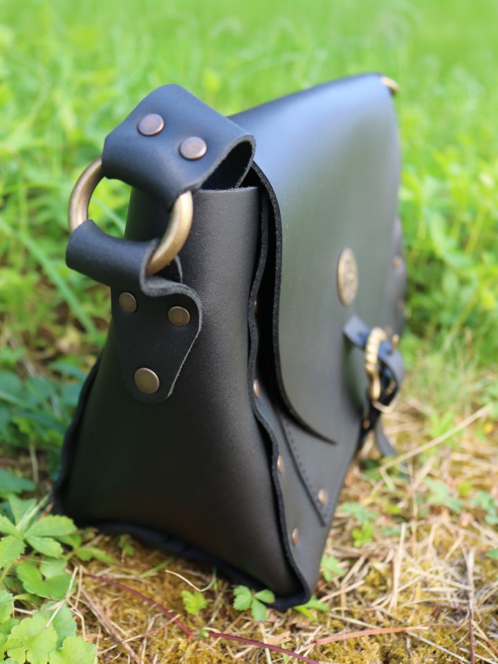 Sac à bandoulière en cuir noir 3