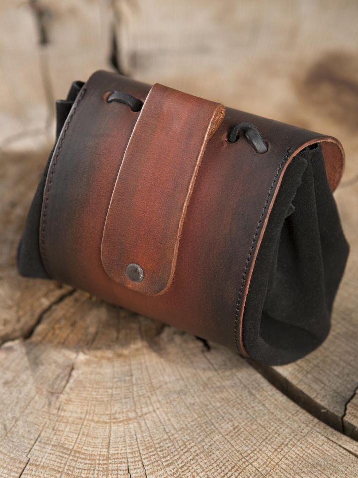 Petit sac de ceinture en cuir, motif "triskele 3