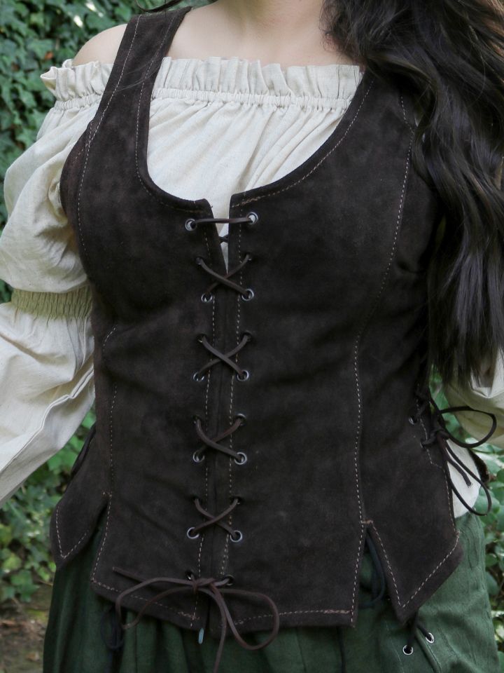 Corset en cuir marron 3