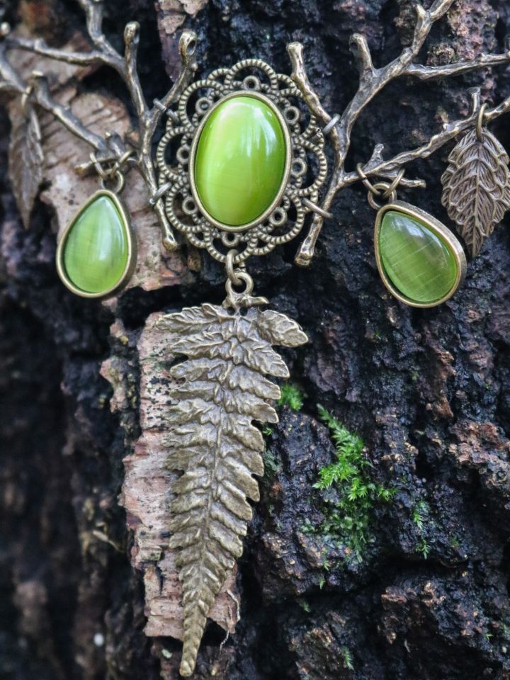 Collier fougère, en vert 3