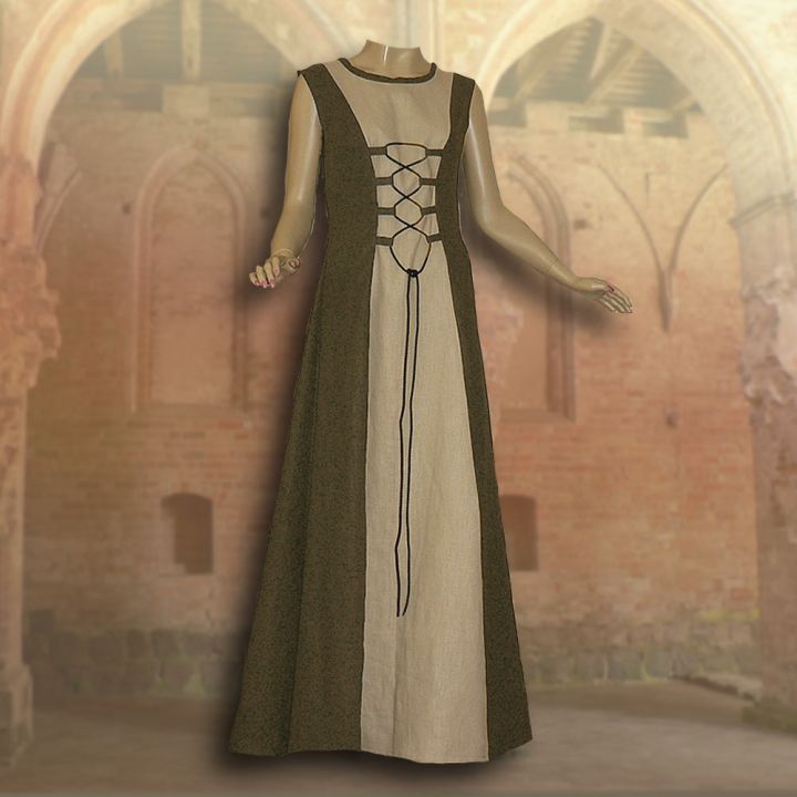 Ensemble médiéval Isabella en vert olive 3