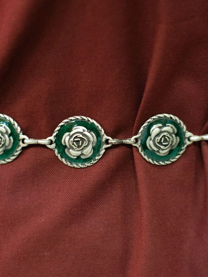 Ceinture chaîne avec motif de roses vieil argent 3
