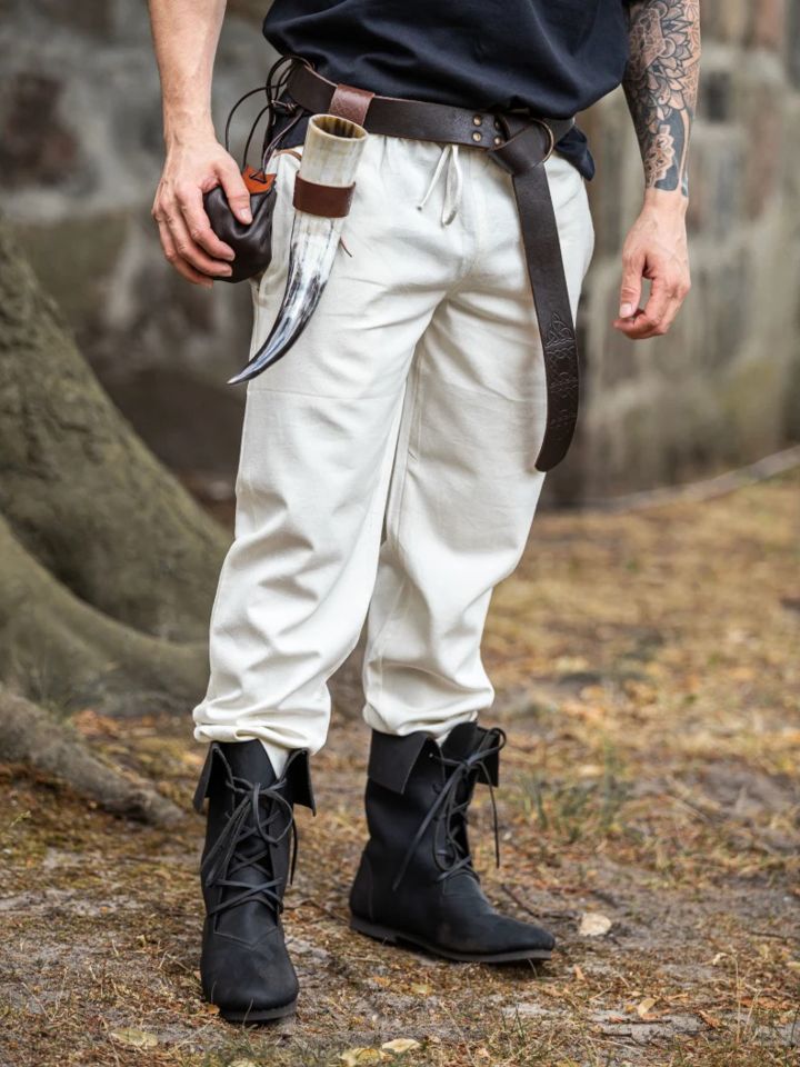 Pantalon médiéval écru 3