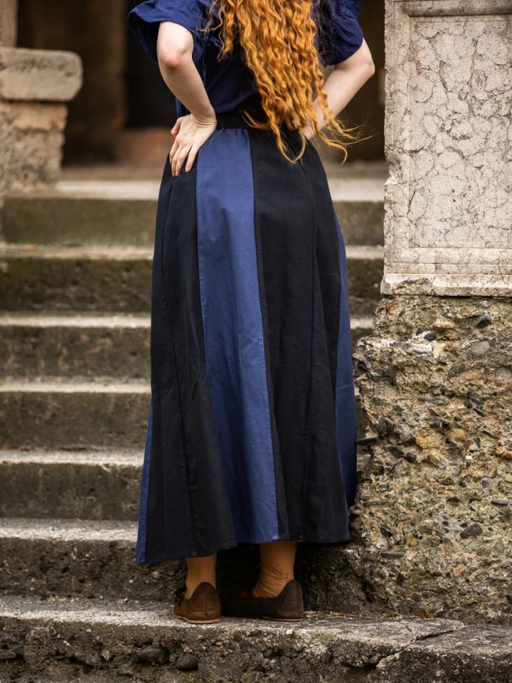 Jupe Médiévale bicolore noire et bleue 3