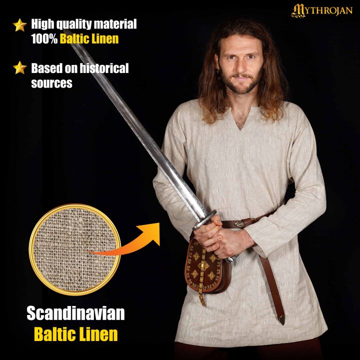 Tunique viking en lin Erik naturel 3