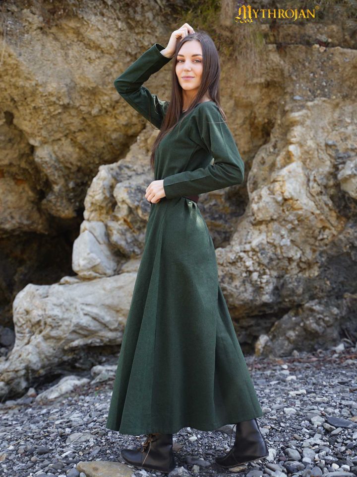 Robe médiévale "Athena" verte 3