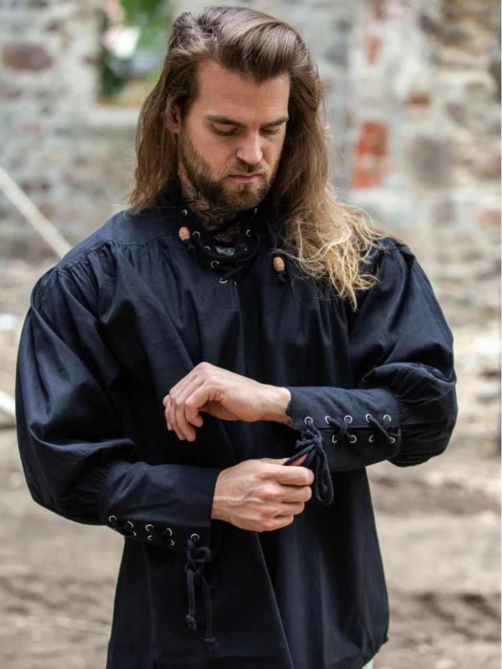 Chemise médiévale noire L 3