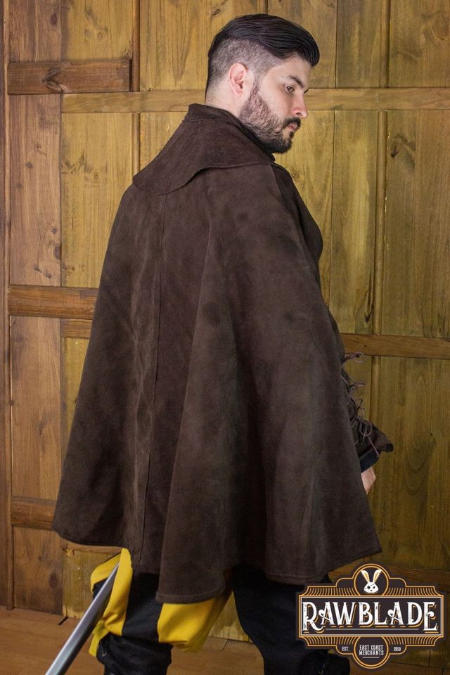 Manteau-cape en cuir - Agrippa, marron 3