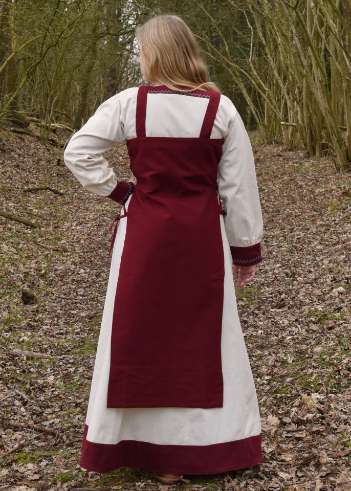 Robe tablier Tinna, en rouge 3