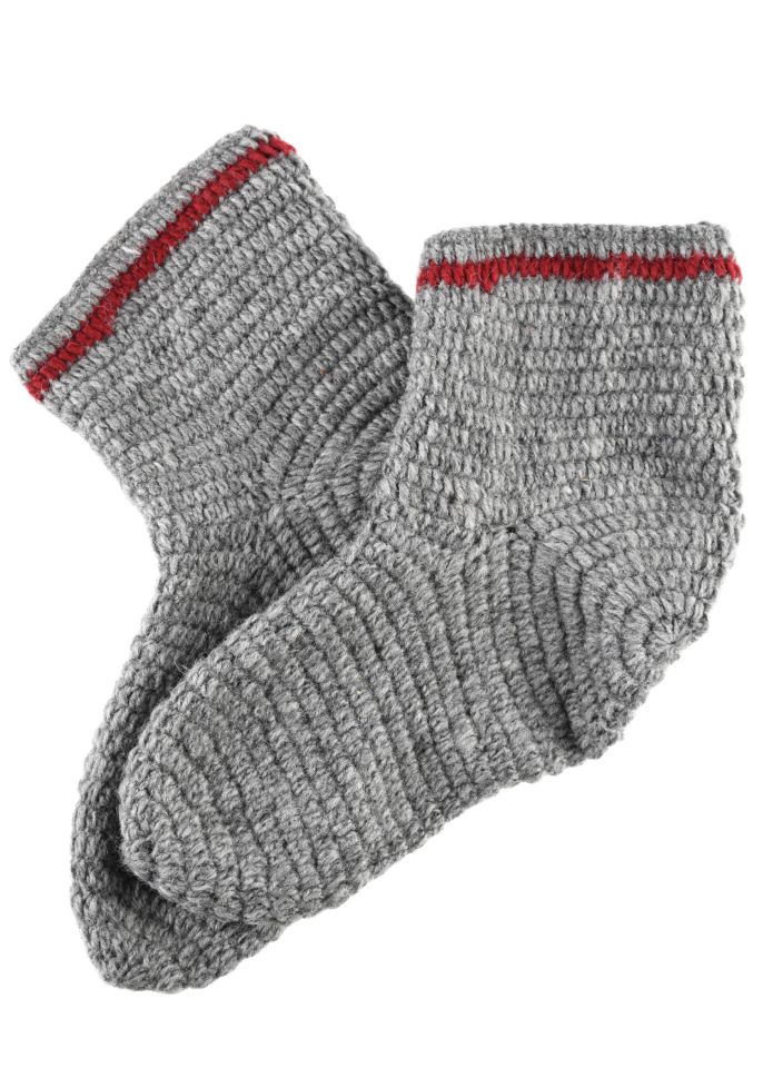 Chaussettes en laine grises 3