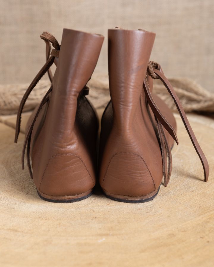 Chaussures médiévales, semelles en caoutchouc, en marron foncé 3