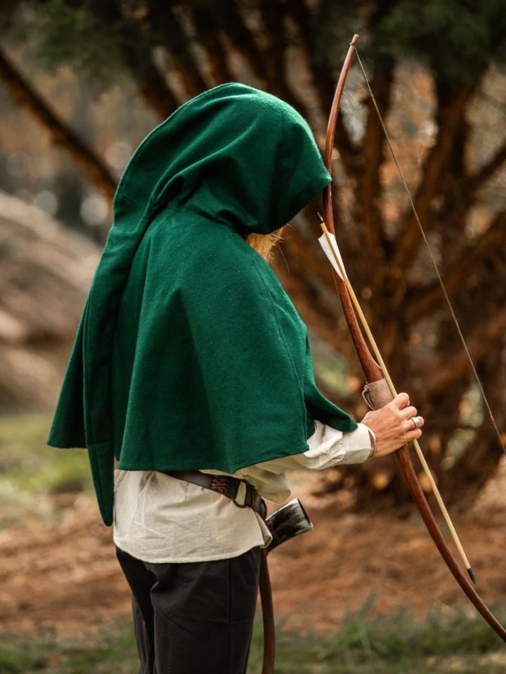 Capuchon en laine feutrée en vert 3