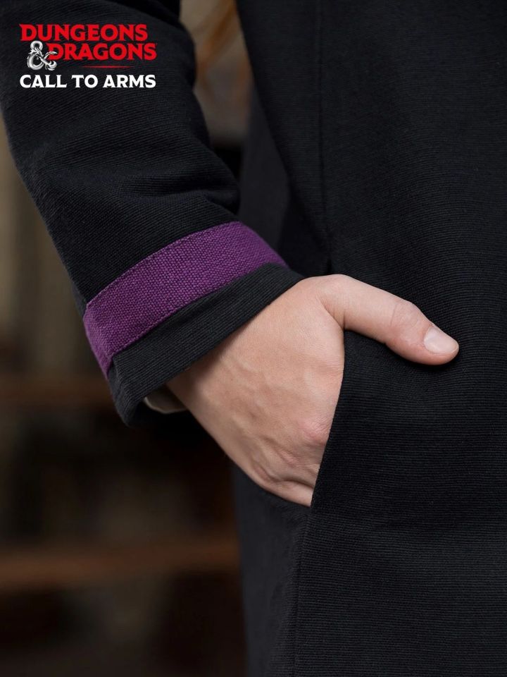 Manteau de maître sorcier noir et lilas 4