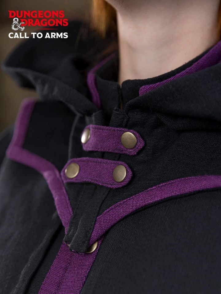 Capuche de démoniste avec col noire et lilas 4