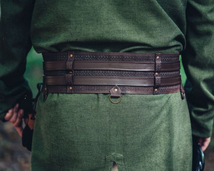 Ceinture Viking avec gaufrage brun foncé 4