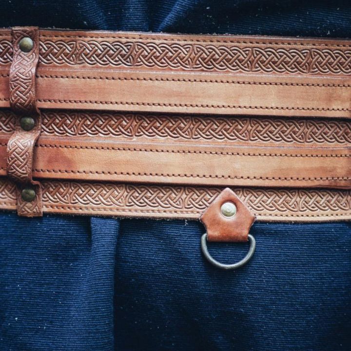 Ceinture Viking avec gaufrage brun foncé 4