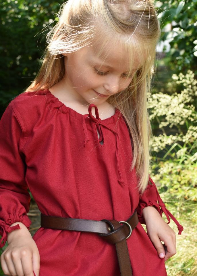 Robe médiévale Mara pour enfant en rouge 4