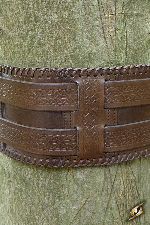 Ceinture double noeud celtique en marron L 4