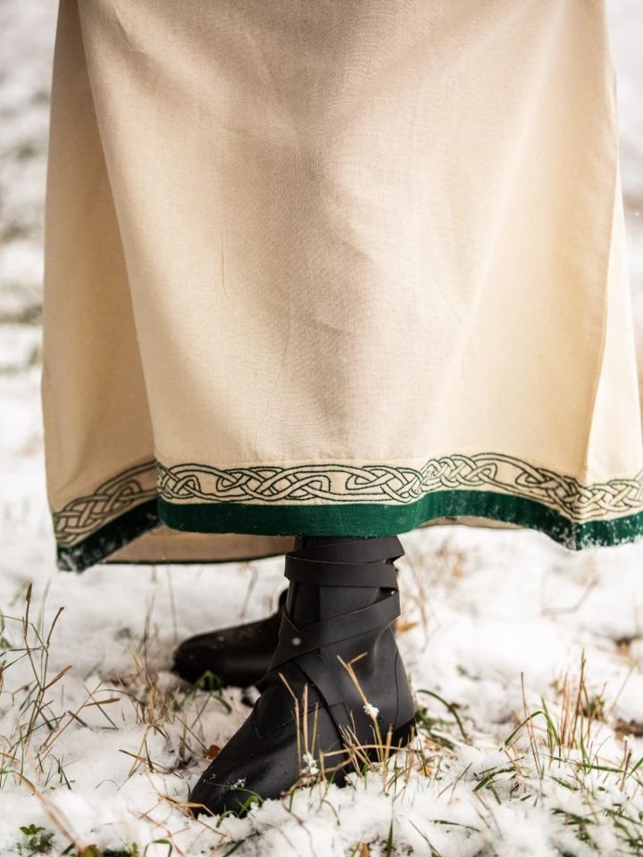 Robe viking Lagertha vert naturel 4