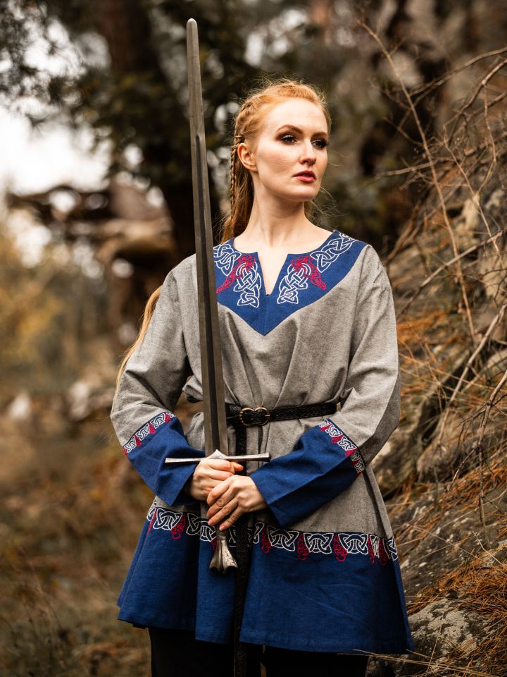 Tunique viking Freydis Gris unisexe 4