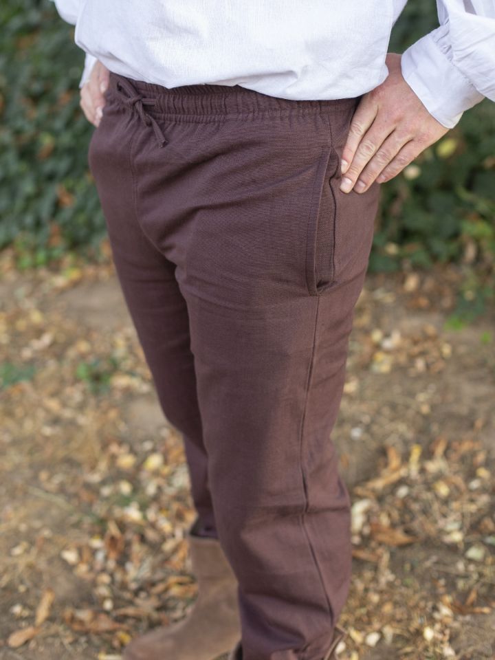 Pantalon médiéval serré aux chevilles, marron 4