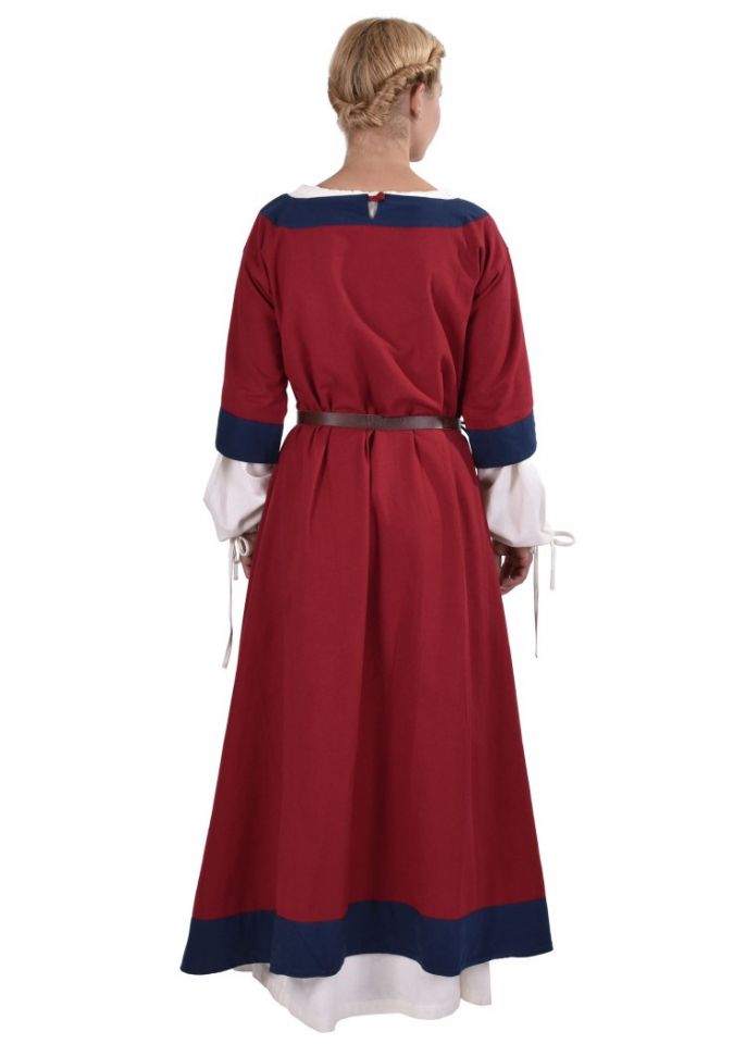 Robe médiévale Radegonde rouge-bleue XL 4