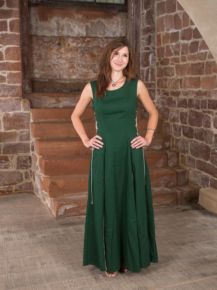 Robe sans manches vert/écru XL 4