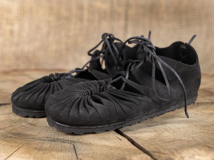 Ballerines médiévales en cuir avec semelle 37 | noir 4