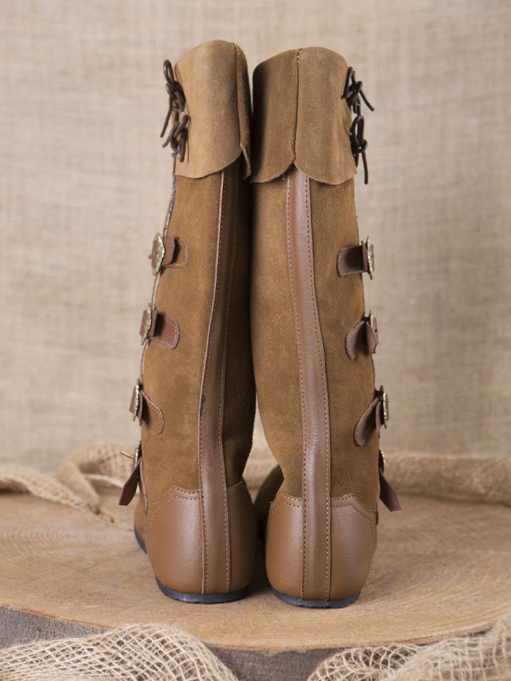 Bottes médiévales à boucles, marron 43 4