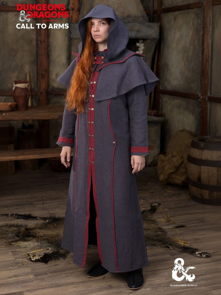 Capelet de démoniste gris et rouge 4