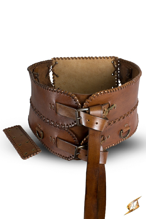 Ceinture corset en cuir, en marron M 4