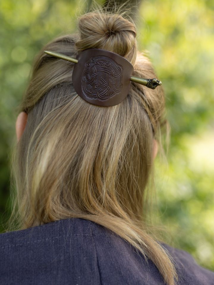 Pince à cheveux viking Oseberg marron 4