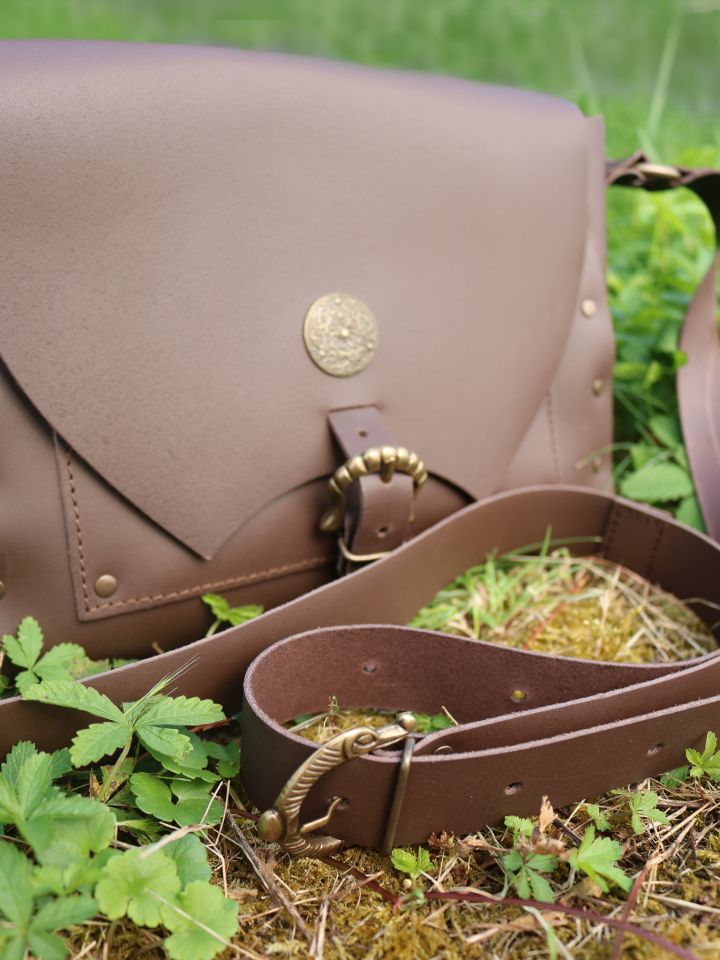 Sac à bandoulière en cuir marron 4