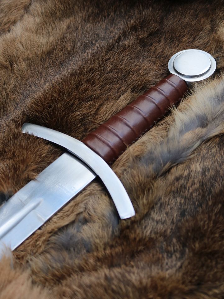 Épée à pommeau à disque avec fourreau en cuir 4