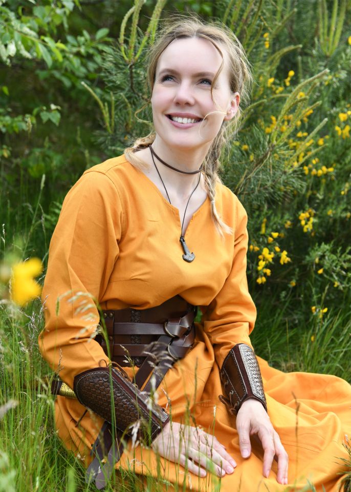 Robe médiévale légère Milla, jaune L 4