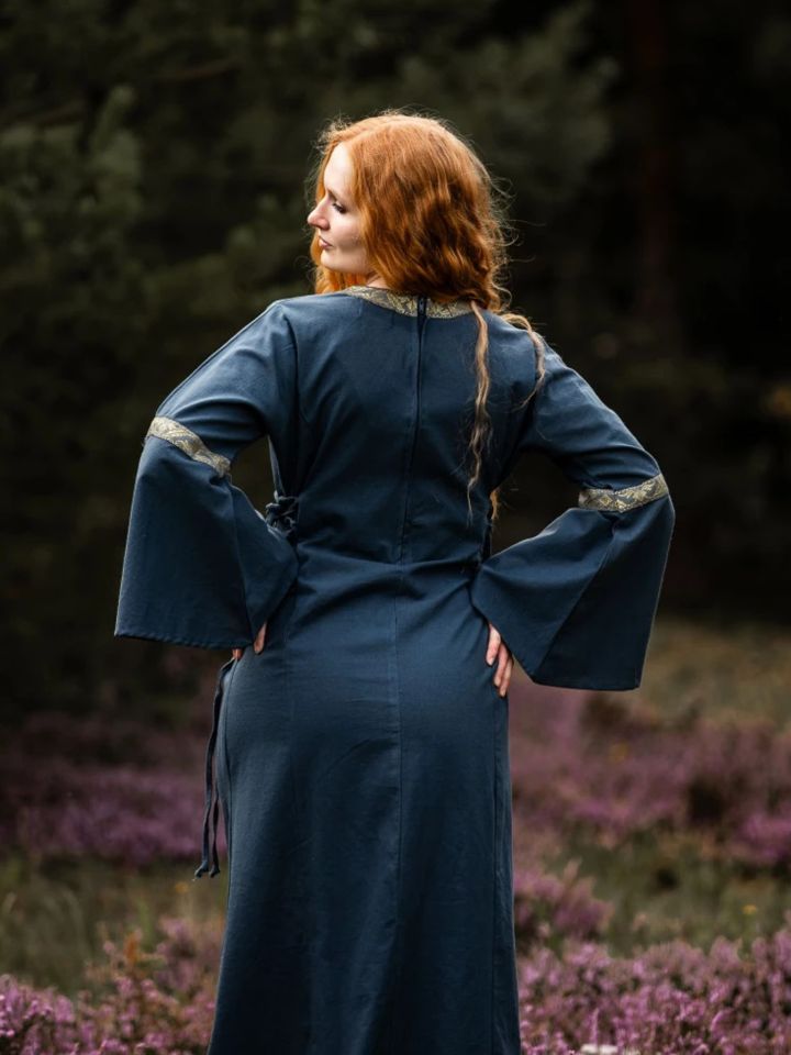 Robe médiévale bleue, lacée sur les côtés XXXL | bleu 4